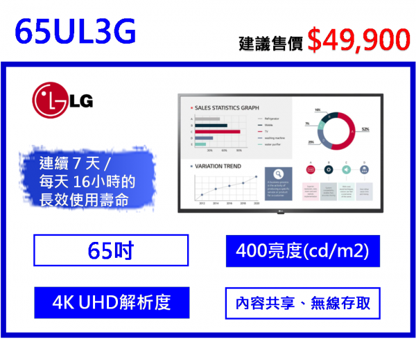 LG 65UL3G 商用顯示器